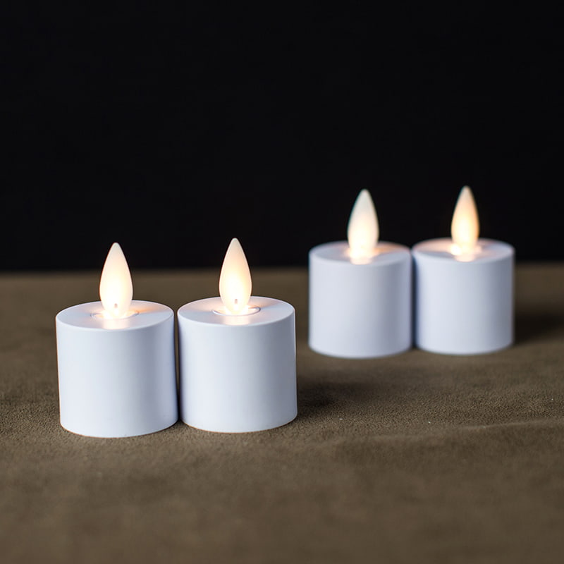 4 Pack White Inductive Rechargeable Flameless Candles