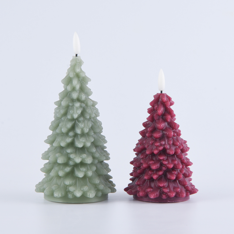 Green Christmas Tree na Pinapatakbo ng Baterya na Kandila